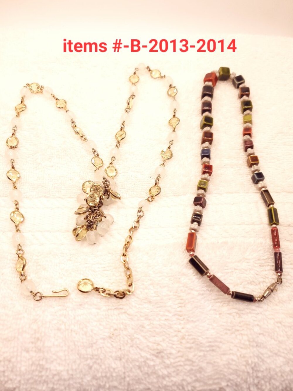 2 Necklaces, items # B-2013-2014,. wt.  71 grams.